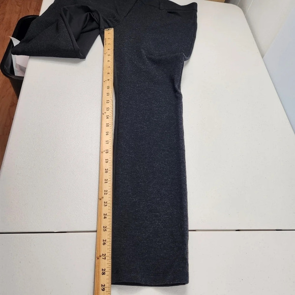 Eileen Fisher Slim Leg Knit Pants Black Dark Gray Panel Mixed Media Size 12 - Picture 14 of 14